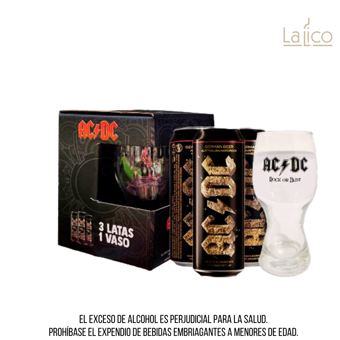 Estuche Cerveza Ac Dc 568ml + 1 Vaso