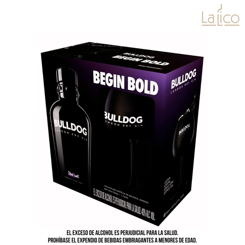 Estuche Ginebra Bulldog 750ml