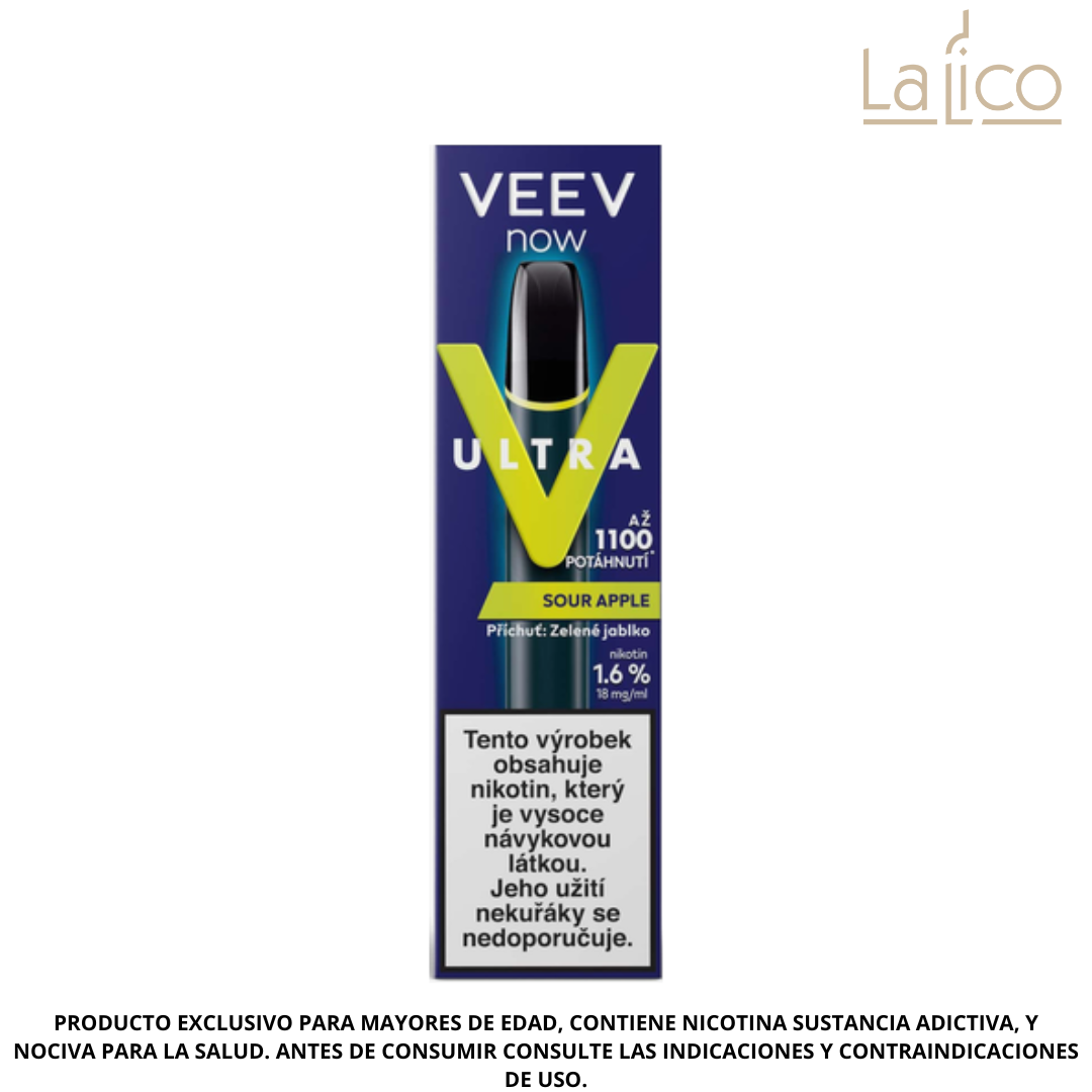 VEEV Now Ultra Manzana Verde 1100 Puffs