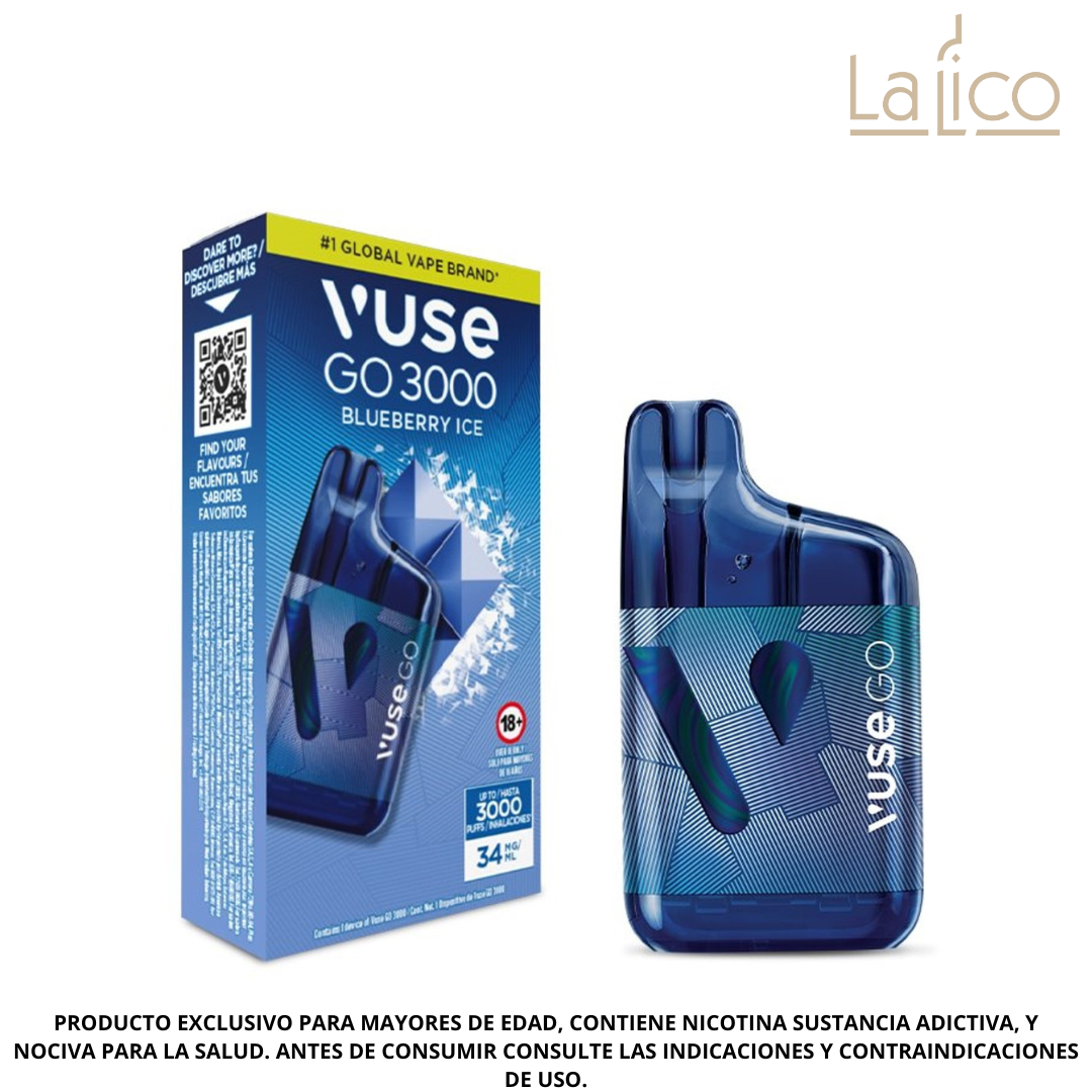 Vuse Go 3000 Bluberry Ice 34mg (Arándano)