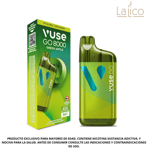 Vuse Go 8000 Green Apple 34mg (Manzana Verde)