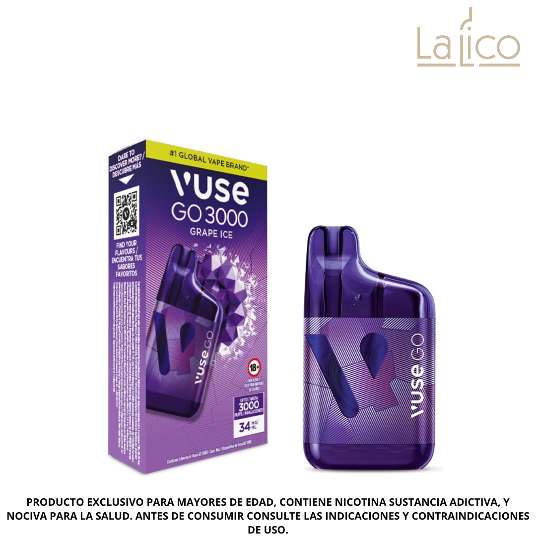 Vuse Go Mega 3000 Grape Ice 34 Mg (Uva)