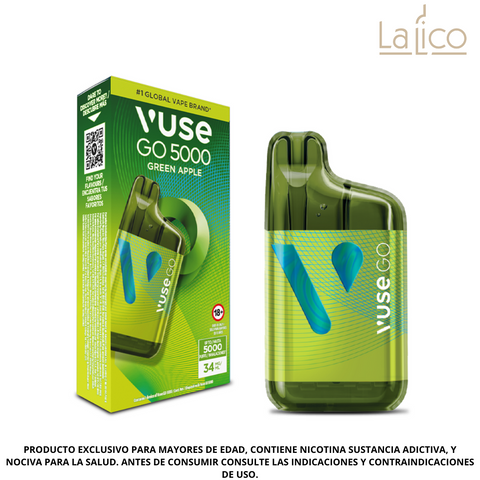 Vuse Go 5000 Green Apple 34mg (Manzana Verde)