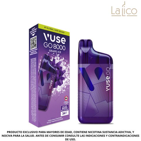 Vuse Go 8000 Grape Ice 34mg (Uva + Mentol)