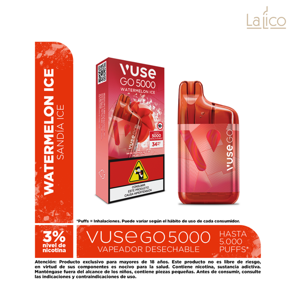 Vuse Go 5000 Watermelon Ice 34mg (Sanda) La Lico Vuse Go 5000 Watermelon Ice 34mg (Sanda) La Lico